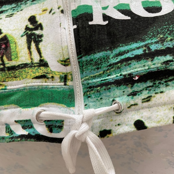 ONQUE Casuals ST. TROPEZ Postcard Print JACKET With RHINESTONE Zipper Medium - Picture 8 of 16